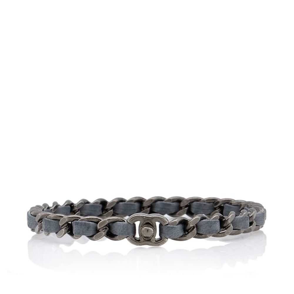 Chanel Leather Chain CC Turnlock Bangle